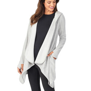 NWT Cuddl Duds Fleecewear With Stretch Long Sleeve Hooded Wrap  S/M